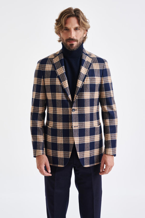 scabal Dark Blue Wool & Cashmere Kenton Jacket Escape