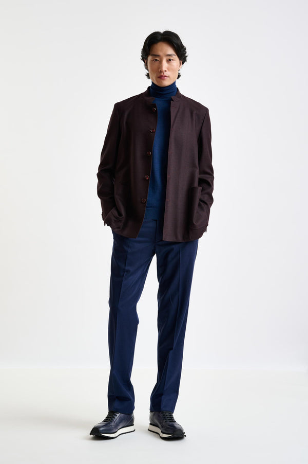Scabal Dark Brown Wool Chelsea Shirt Jacket Harmony