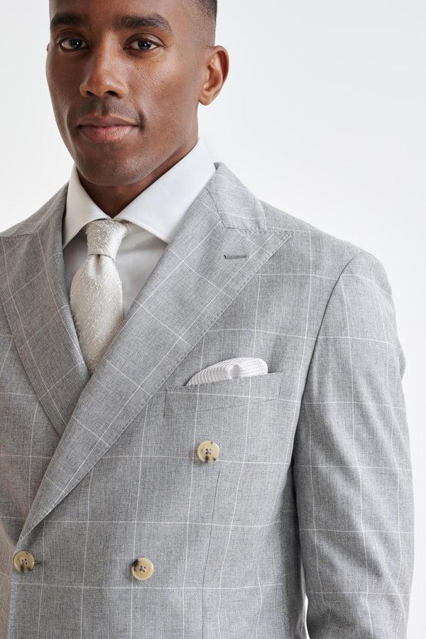 Scabal Grey Check Wool & Cotton Kenton Jacket Lifestyle