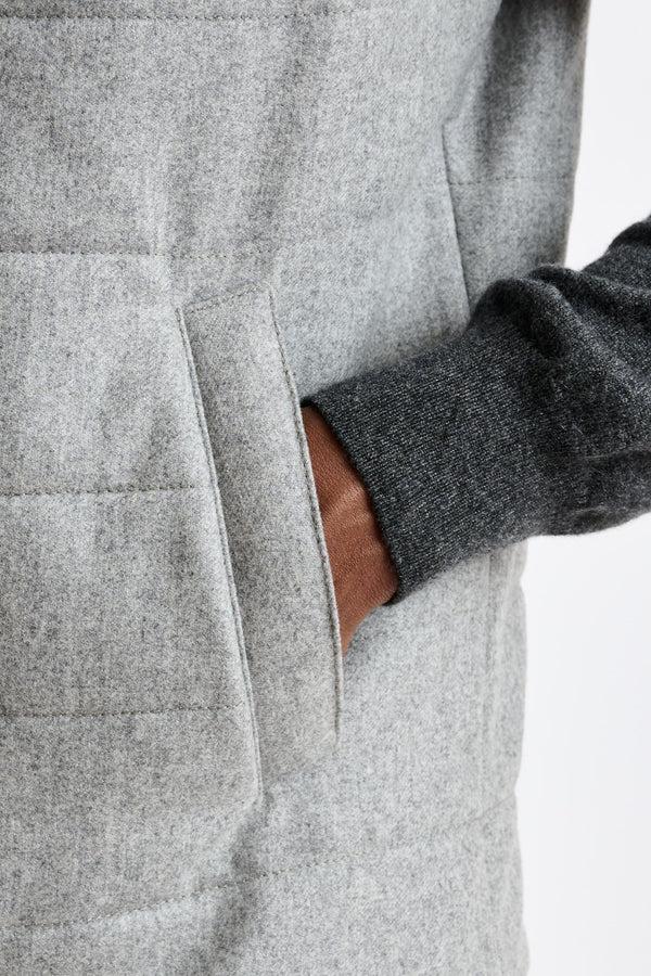 Scabal Grey Super 100's Wool Keswick Waistcoat Flannel Saxony