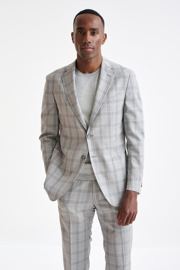 scabal Grey White Check Wool Kenton Jacket Lifestyle