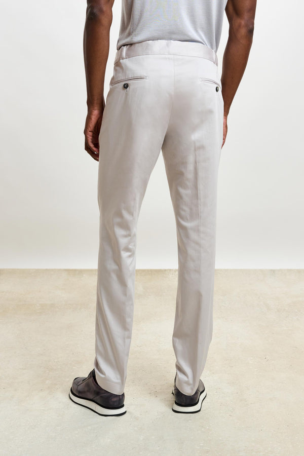 Scabal Light Beige Perth Drawstring Trousers Cashmere Cotton