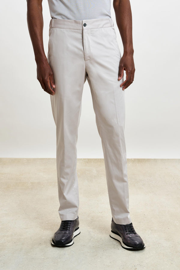 scabal Light Beige Perth Drawstring Trousers Cashmere Cotton