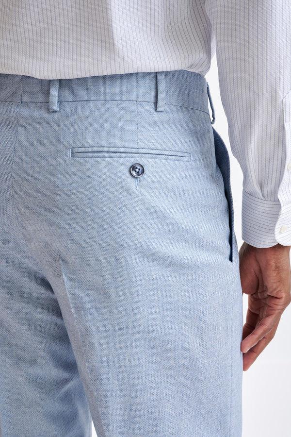 Scabal Light Blue Wool & Cotton Farley Trousers Lifestyle