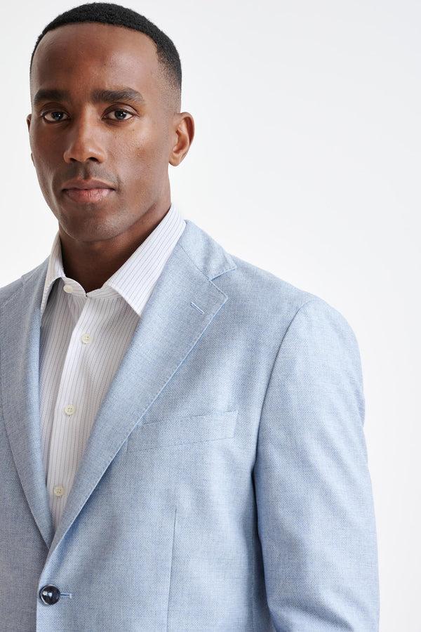 Scabal Light Blue Wool & Cotton Kenton Jacket Lifestyle