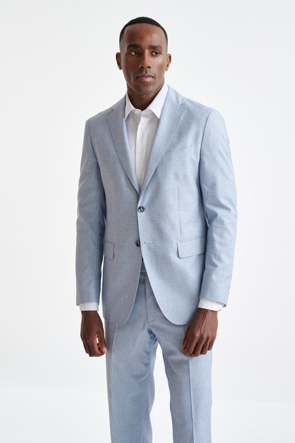 scabal Light Blue Wool & Cotton Kenton Jacket Lifestyle