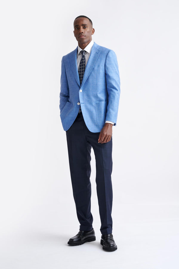 Scabal Light Blue Wool & Silk Soho Jacket Amalfi Trend