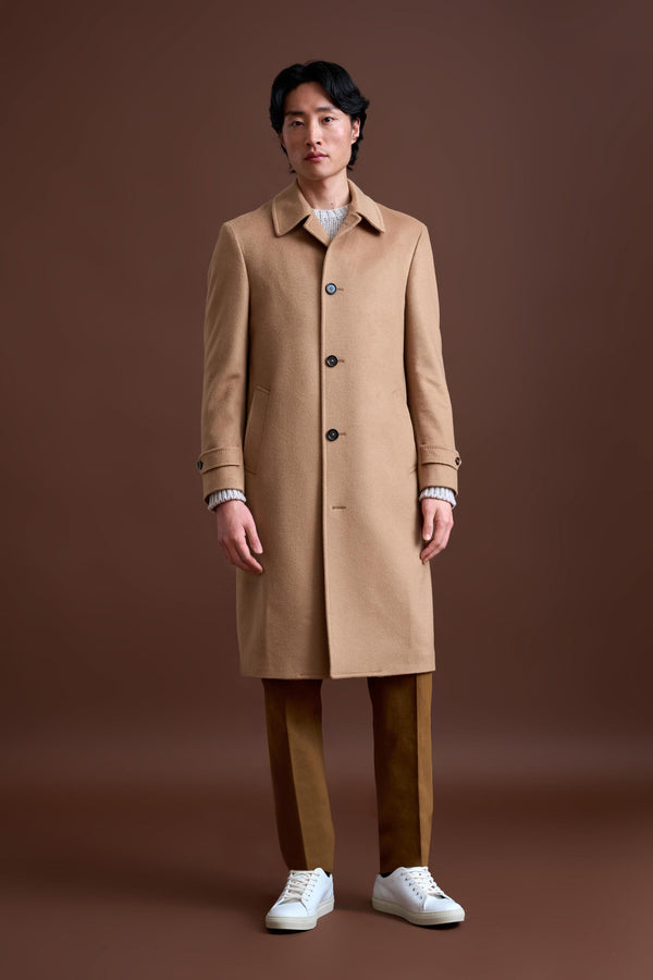 scabal Light Brown 100% Cashmere Sheffield Overcoat Zeus