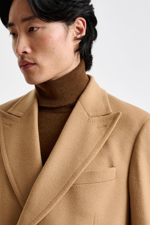 Scabal Light Brown 100% Wool Winchester Overcoat Zeus