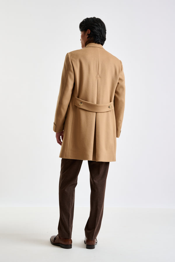 Scabal Light Brown 100% Wool Winchester Overcoat Zeus