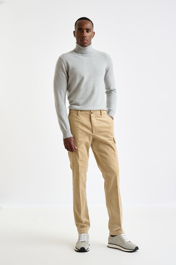 Scabal Light Brown Cotton Helston Cargo Trousers Corduroy