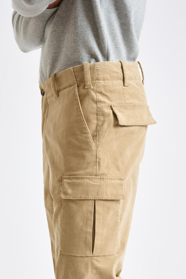 Scabal Light Brown Cotton Helston Cargo Trousers Corduroy