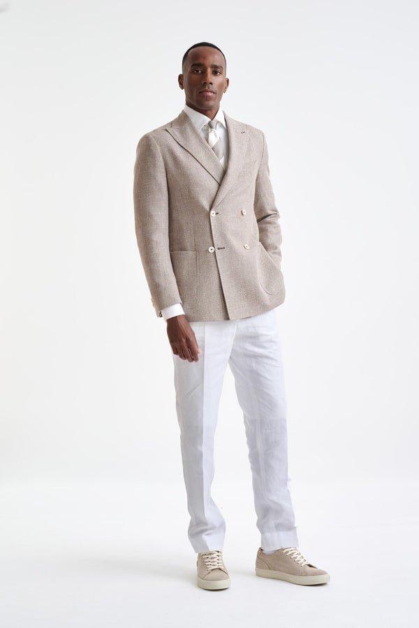 Scabal Light Brown Wool & Linen Kenton Jacket Amalfi Trend