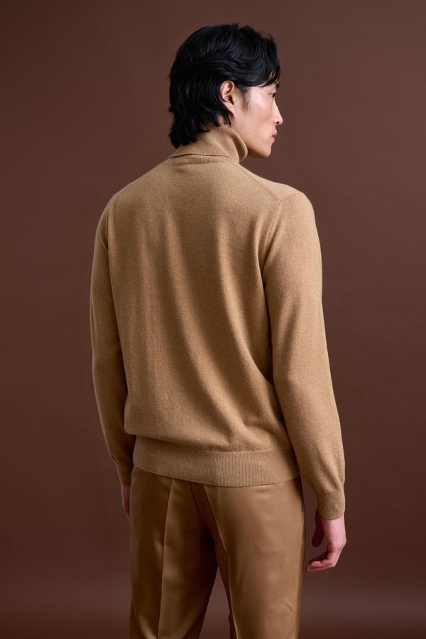 Scabal Light Camel 100% Cashmere Drumberg Rollneck Knit