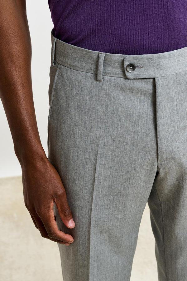 Scabal Light Grey Melange Farley Trousers New Deluxe