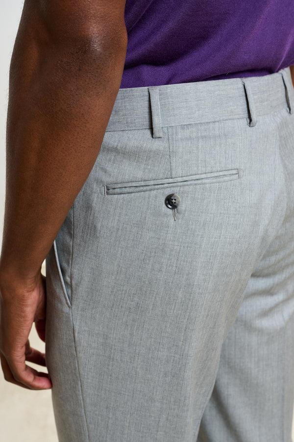 Scabal Light Grey Melange Farley Trousers New Deluxe