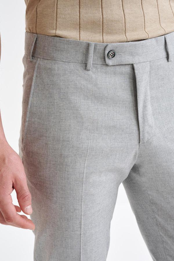 Scabal Light Grey Wool & Cotton Farley Trousers Lifestyle