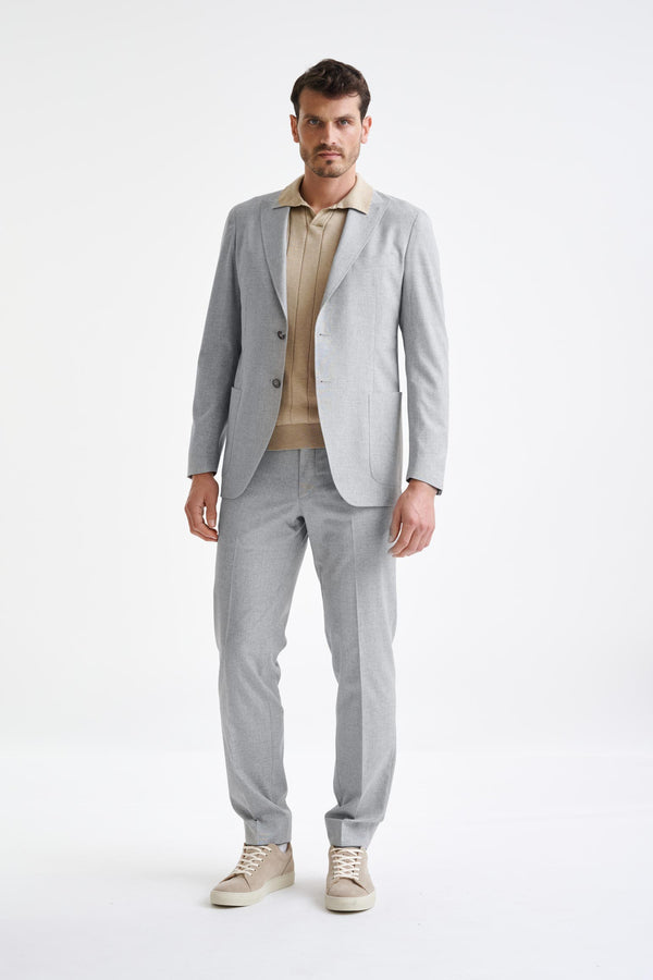 scabal Light Grey Wool & Cotton Kenton Suit Lifestyle