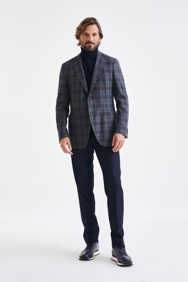 Scabal Medium Blue Wool & Cashmere Kenton Jacket Escape
