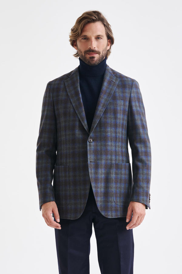 scabal Medium Blue Wool & Cashmere Kenton Jacket Escape