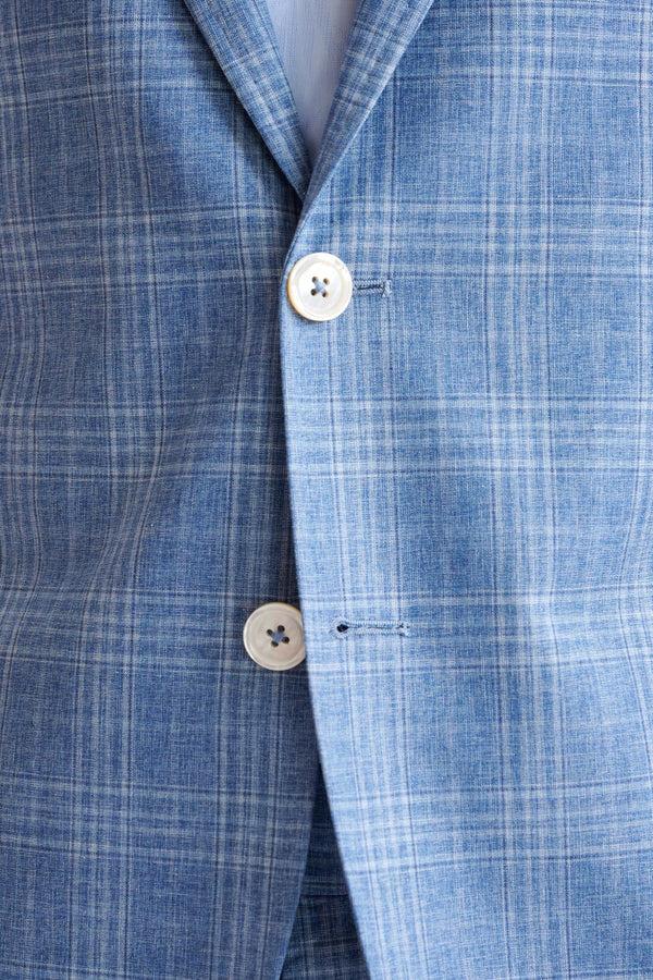 Scabal Mid-Blue Wool & Cotton Kenton Jacket Lifestyle