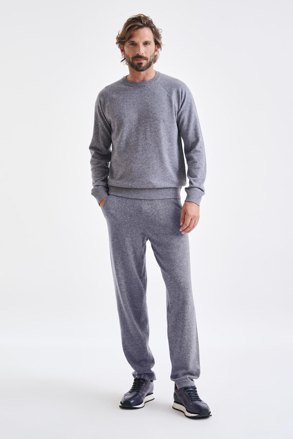 Scabal Mid-Grey Melange 100% Cashmere Bakewell Hoodie