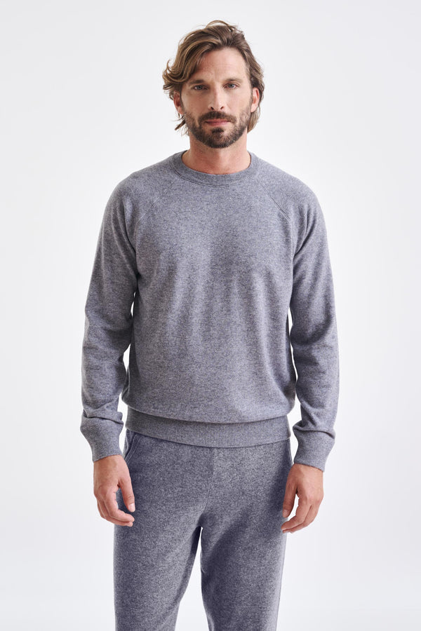 scabal Mid-Grey Melange 100% Cashmere Bakewell Hoodie