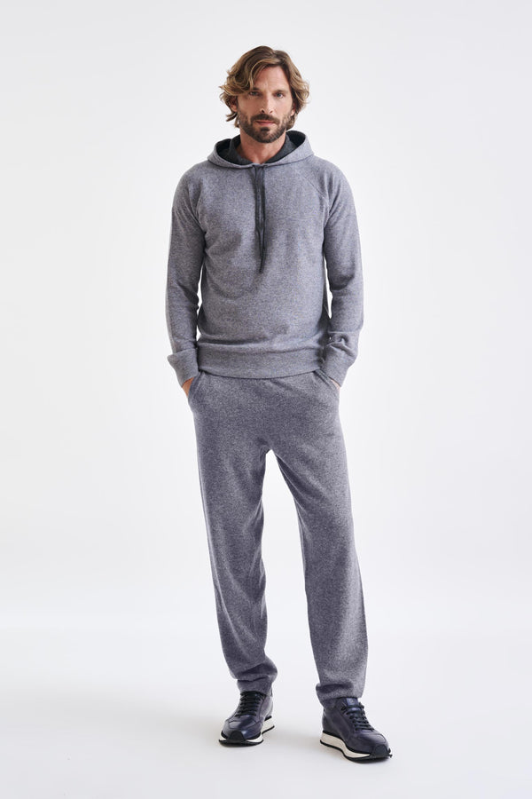 Scabal Mid-Grey Melange 100% Cashmere Whitby Crewneck Sweater