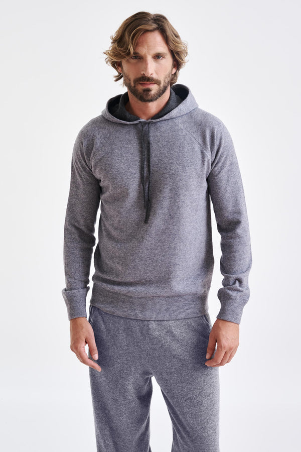 scabal Mid-Grey Melange 100% Cashmere Whitby Crewneck Sweater