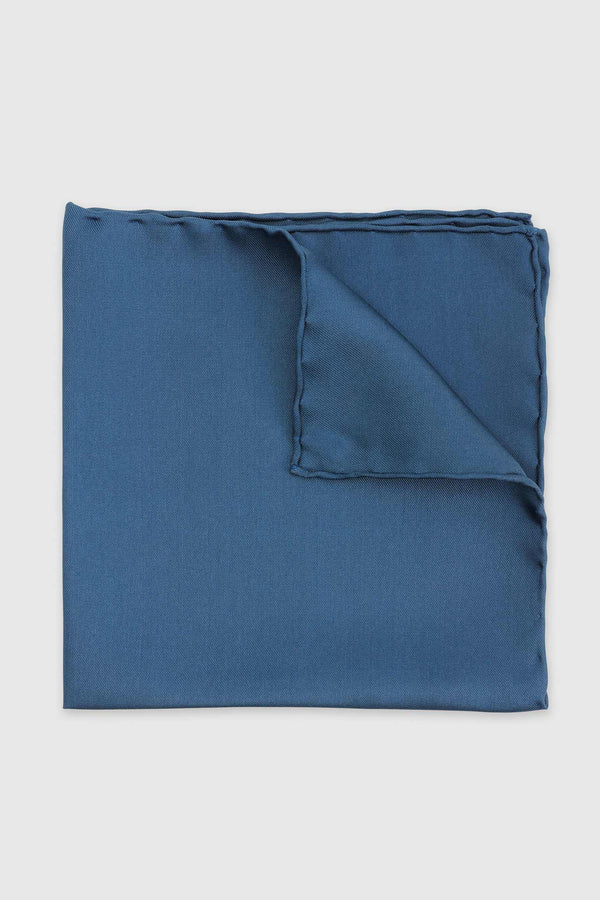 scabal Midnight Blue 100% Silk Handmade Pocket Square