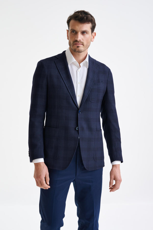 scabal Midnight Blue Wool Kenton Jacket Amalfi Trend