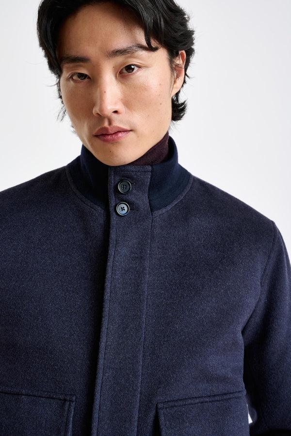 Scabal Midnight Blue Wool Warwick Bomber Jacket Zeus