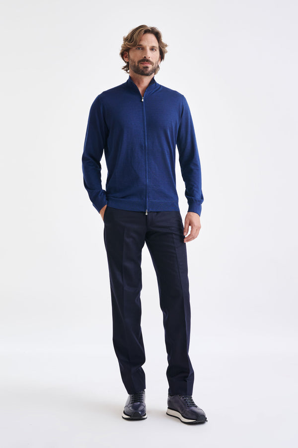 Scabal Neptune Cashmere & Silk Repton Fullzip Sweater