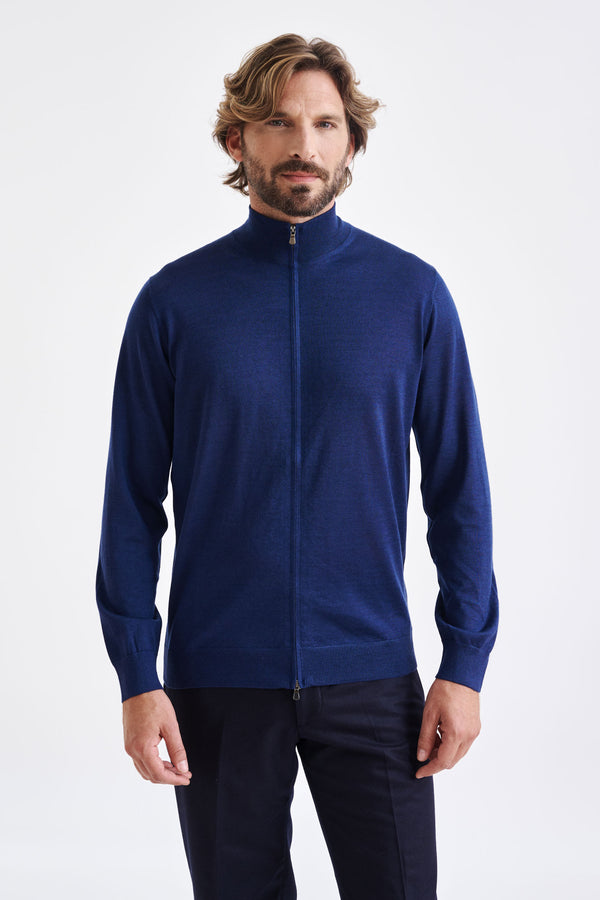 scabal Neptune Cashmere & Silk Repton Fullzip Sweater