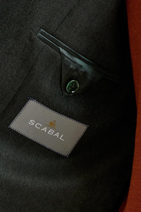 Scabal Olive Green Super 100's Wool Kenton Jacket Sonata