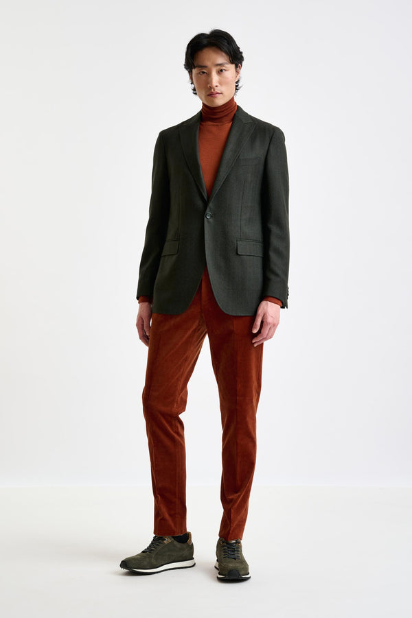 Scabal Olive Green Super 100's Wool Kenton Jacket Sonata