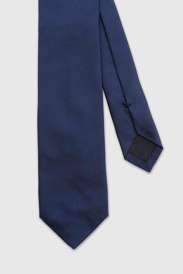 scabal Petrol Blue Handmade Silk Birdseye Weave Tie