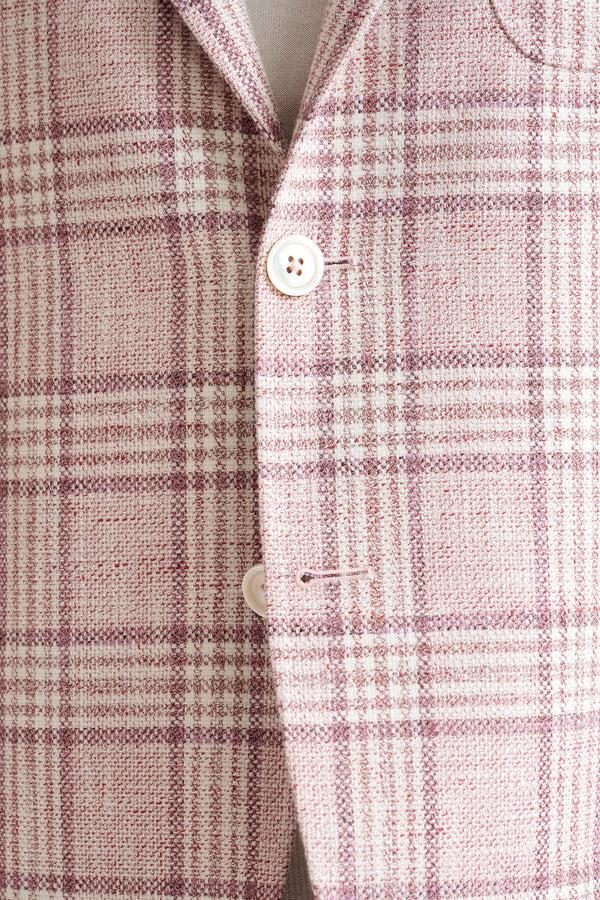 Scabal Pink Check Cotton & Linen Kenton Jacket Amalfi Trend