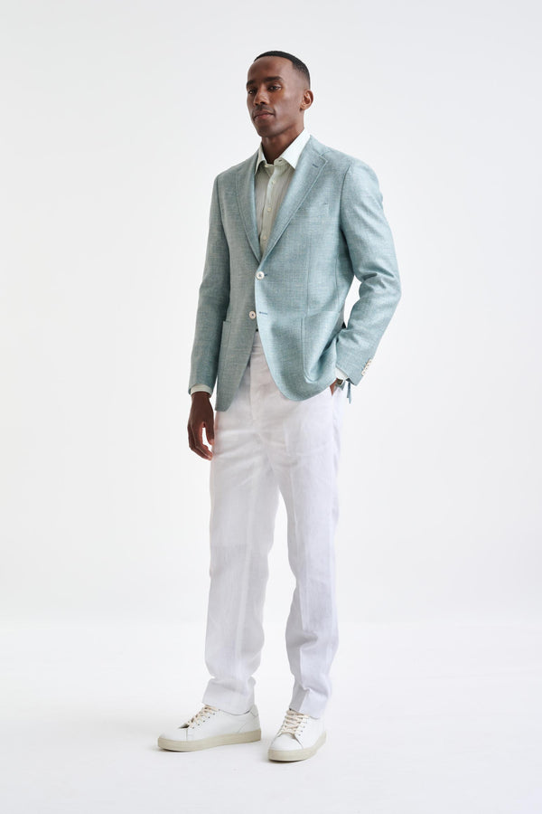 scabal Sage Green Silk & Linen Kenton Jacket Amalfi Trend