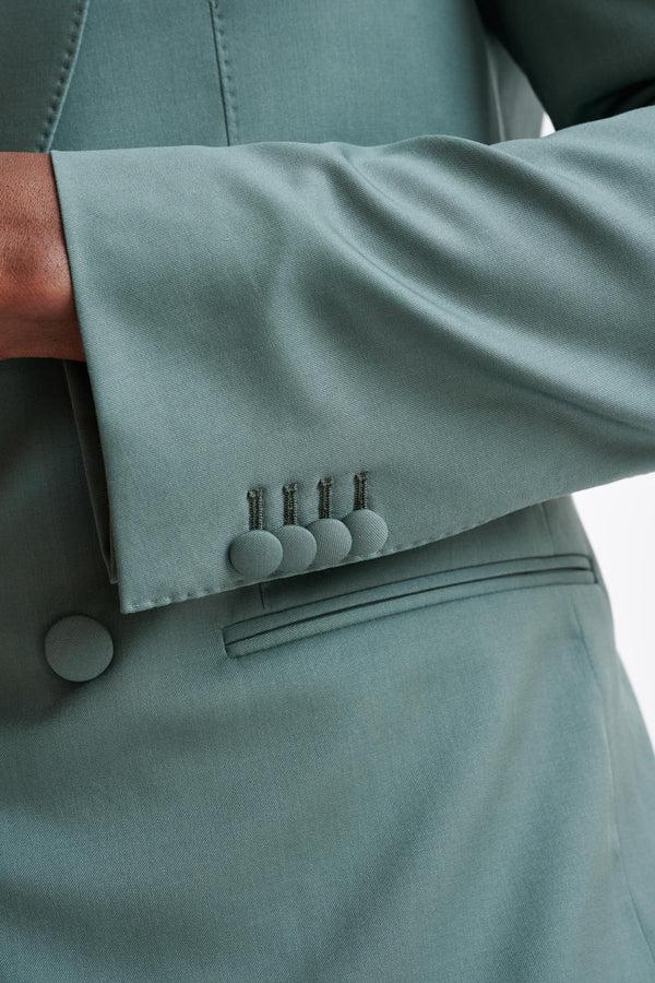 Scabal Sage Green Super 100's Wool Soho Jacket New Deluxe