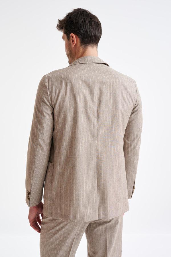 Scabal Sand Wool & Cotton Chelsea Shirt Jacket Lifestyle