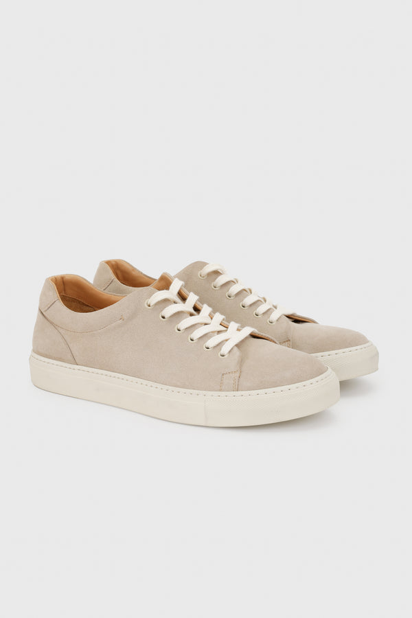 Scabal Almond Suede Calfskin Trainer