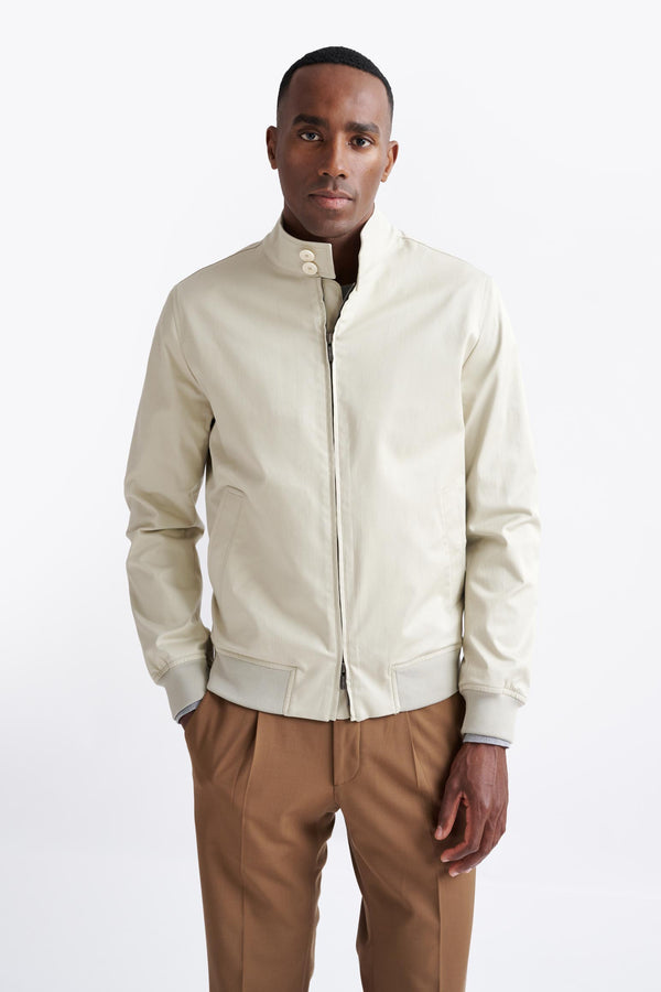 scabal Beige Cashmere Cotton Warwick Bomber Jacket