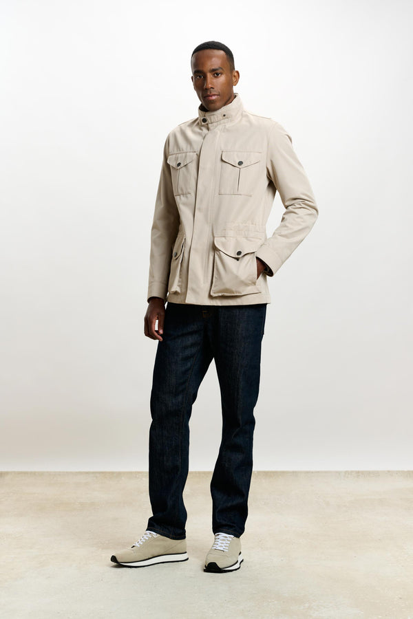 scabal Beige Cotton Dartmoor Tech Field Jacket