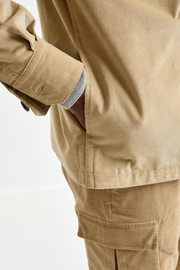 Scabal Beige Cotton Shirt Jacket Corduroy