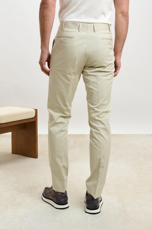 Scabal Beige Gibbet Trousers Cashmere Cotton