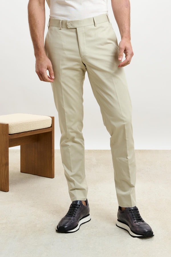 scabal Beige Gibbet Trousers Cashmere Cotton