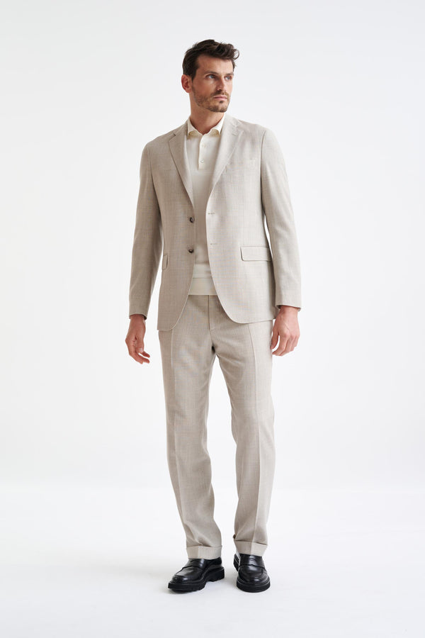 scabal Beige Wool Kenton Suit Lifestyle