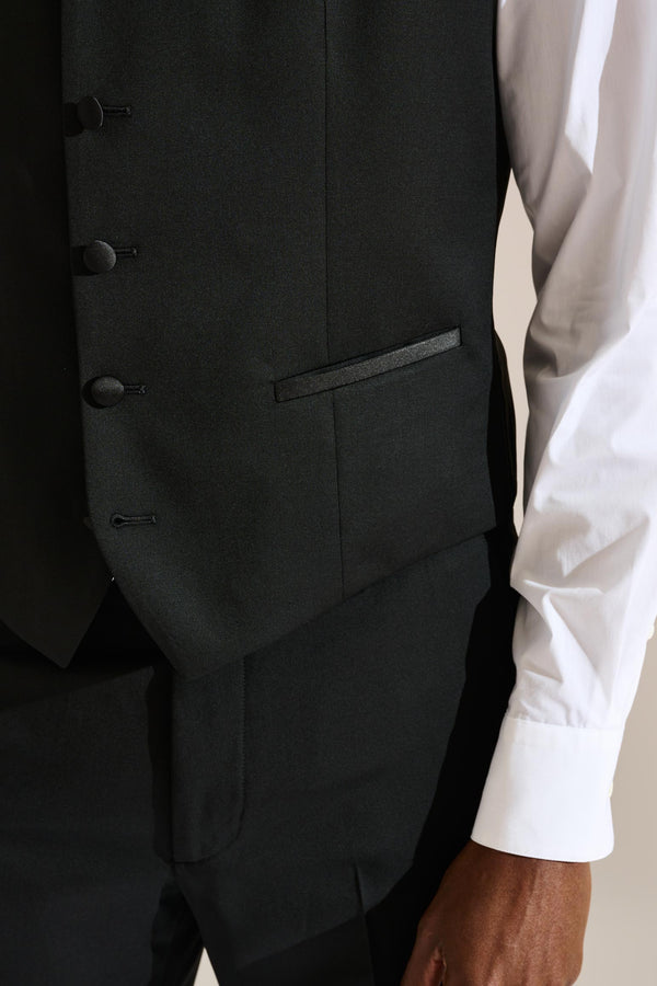 Scabal Black Avon Formal Waistcoat