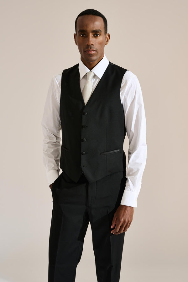 scabal Black Avon Formal Waistcoat